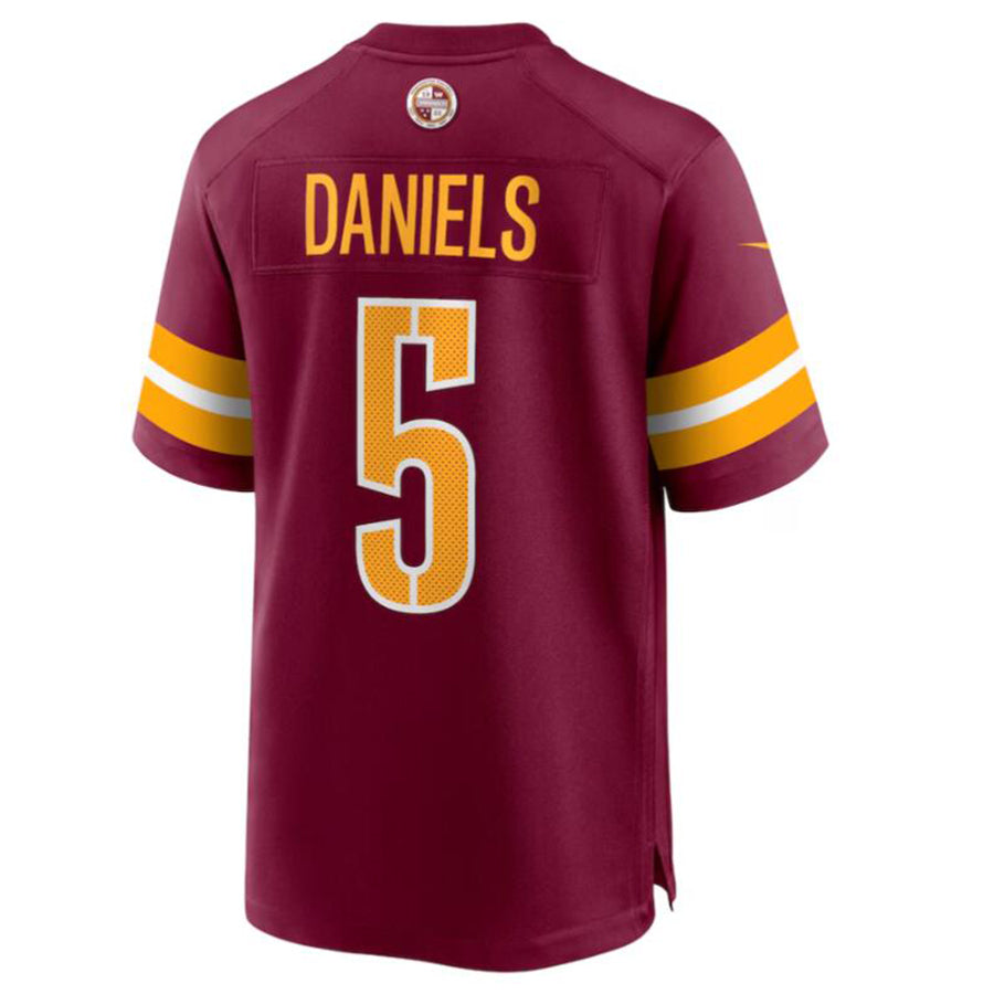 Jamed W.Commanders #5 Jayden Daniels Burgundy 2024 Draft First Round Pick Player Game Stitched Jersey
