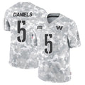 Jamed W.Commanders #5 Jayden Daniels Player Limited Arctic Camo Salute to Service Stitched Jerseys