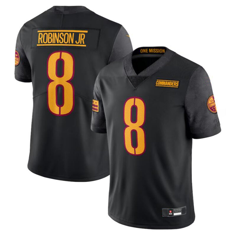 Jamed W.Commanders #8 Brian Robinson Jr. Black Vapor Untouchable Limited American Stitched Jerseys