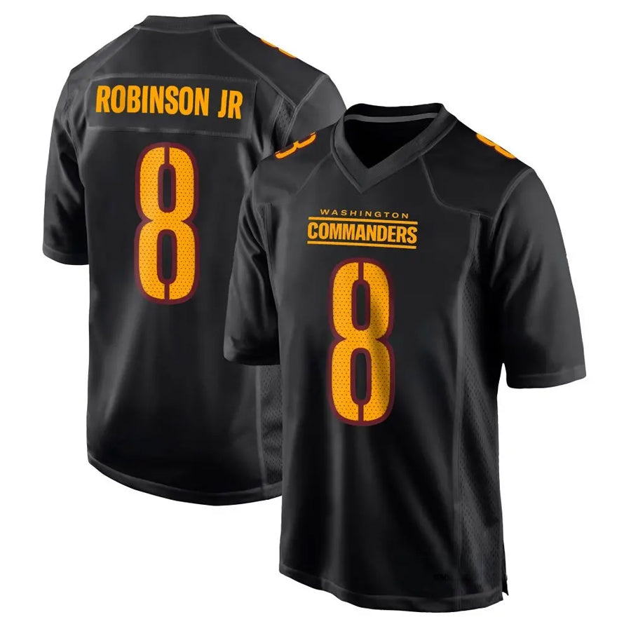 Jamed W.Commanders #8 Brian Robinson Jr. Player Black Fashion Stitched Jerseys