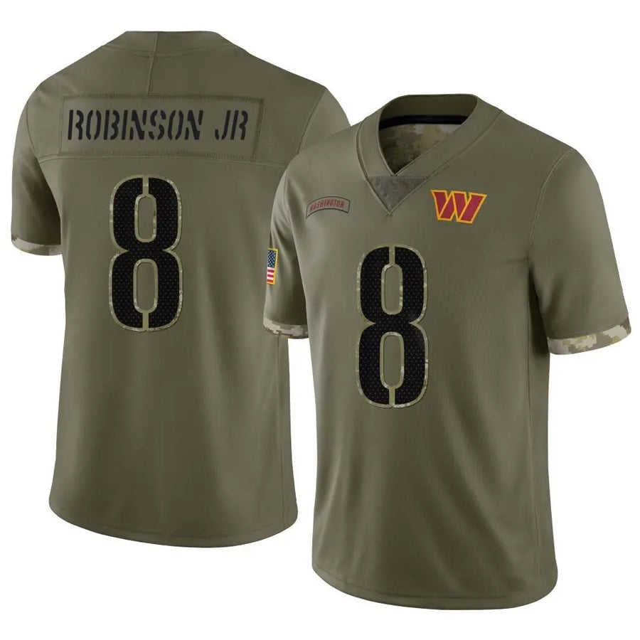 Jamed W.Commanders #8 Brian Robinson Jr. Player Olive Salute To Service Limited Stitched Jerseys
