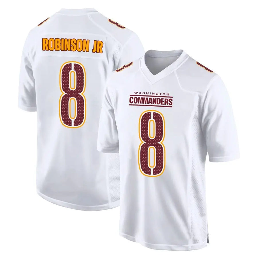 Jamed W.Commanders #8 Brian Robinson Jr. Player Tundra White Fashion Stitched Jerseys