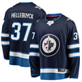 Jamed W.Jets #37 Connor Hellebuyck Navy Breakaway Replica Jerseys