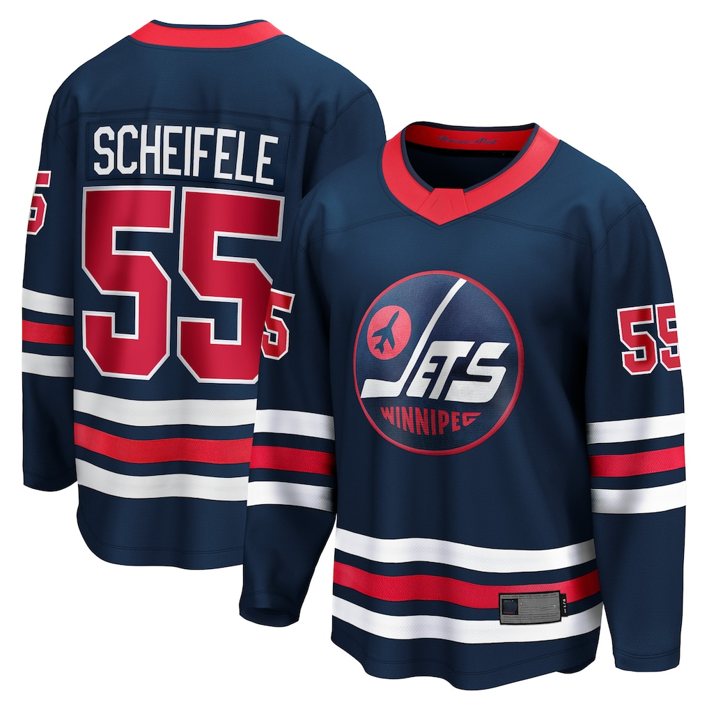 Jamed W.Jets #55 Mark Scheifele Navy Breakaway Jerseys