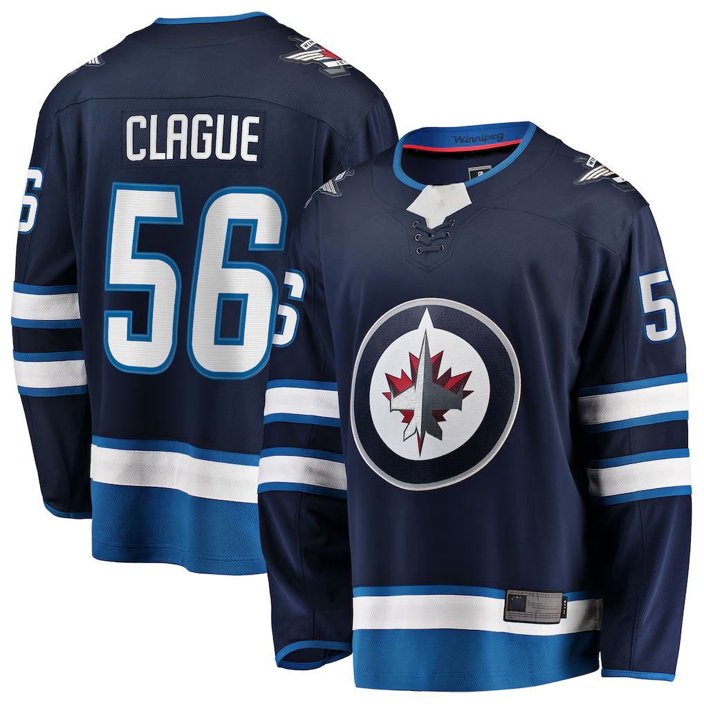 Jamed W.Jets #56 Kale Clague Navy Home Breakaway Jerseys
