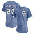Jamed W.Nationals #24 Cade Cavalli Player Blue City Connect Elite Limited Stitched Jerseys