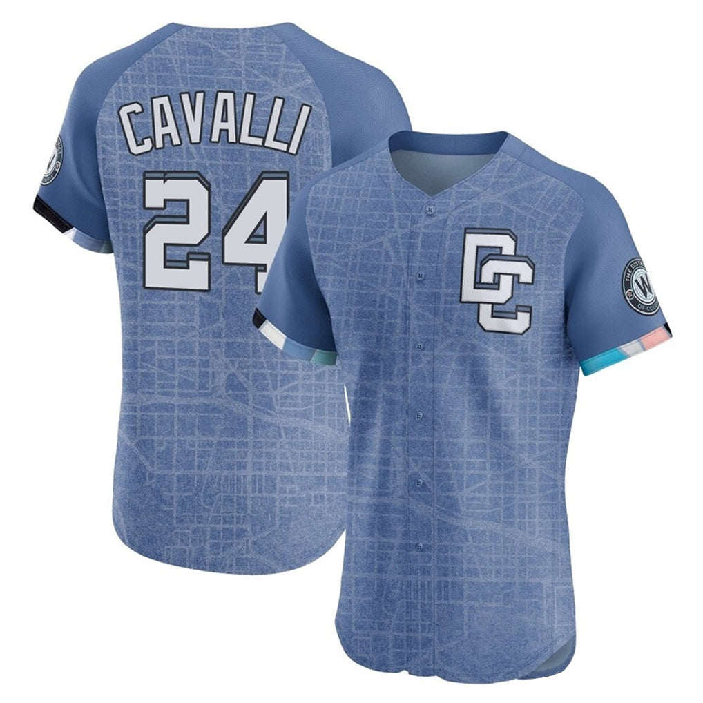 Jamed W.Nationals #24 Cade Cavalli Player Blue City Connect Elite Limited Stitched Jerseys