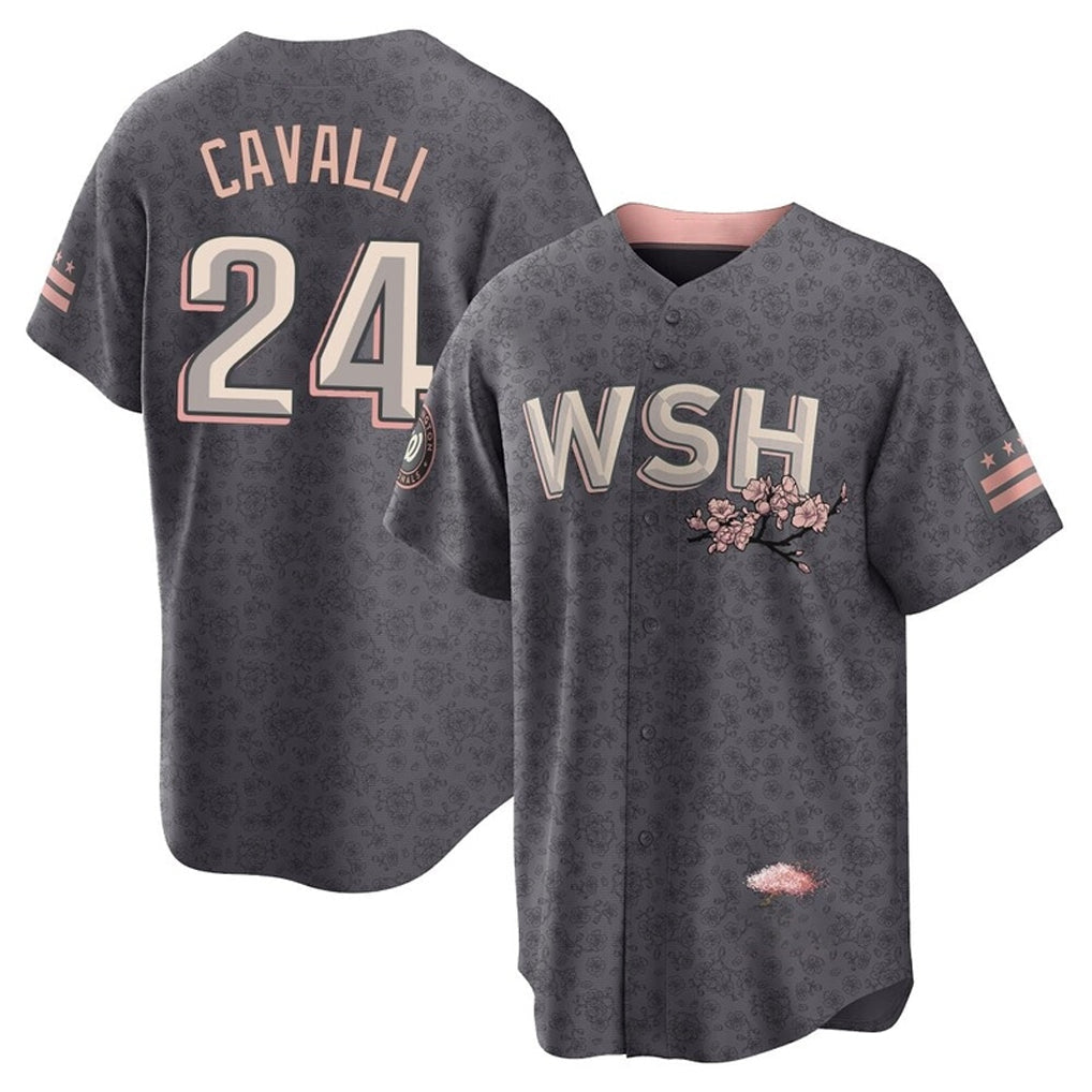 Jamed W.Nationals #24 Cade Cavalli Player Gray City Connect Stitched Jerseys