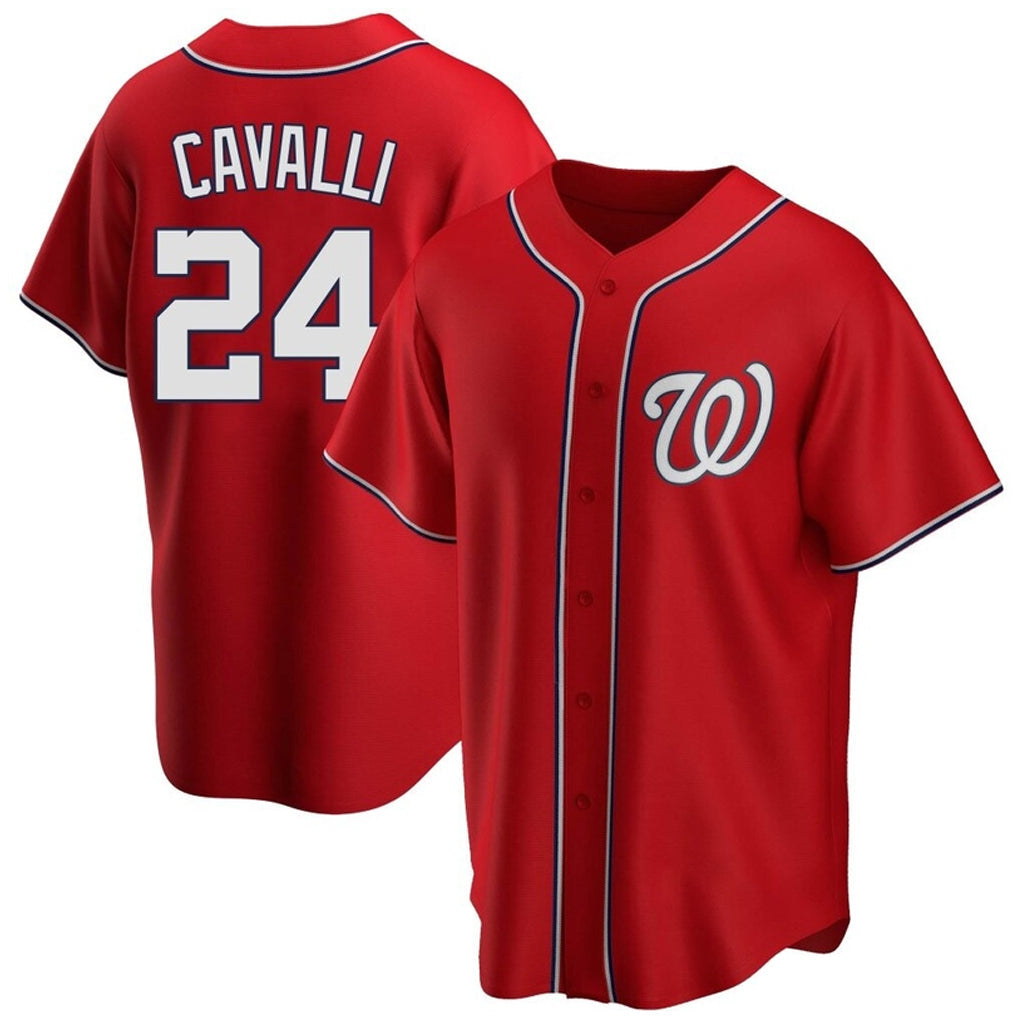 Jamed W.Nationals #24 Cade Cavalli Player Red Replica Game Stitched Jerseys