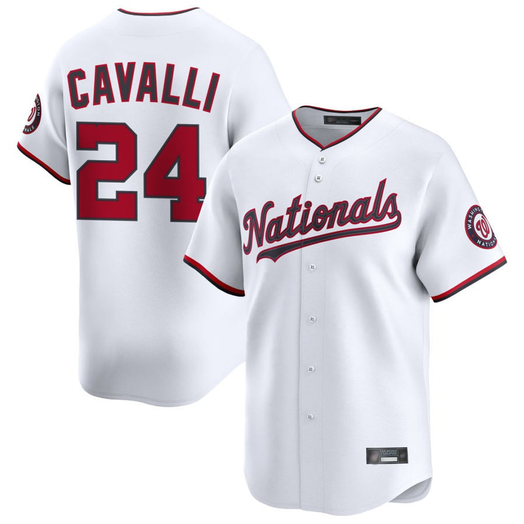 Jamed W.Nationals #24 Cade Cavalli Player White Limited Stitched Jerseys