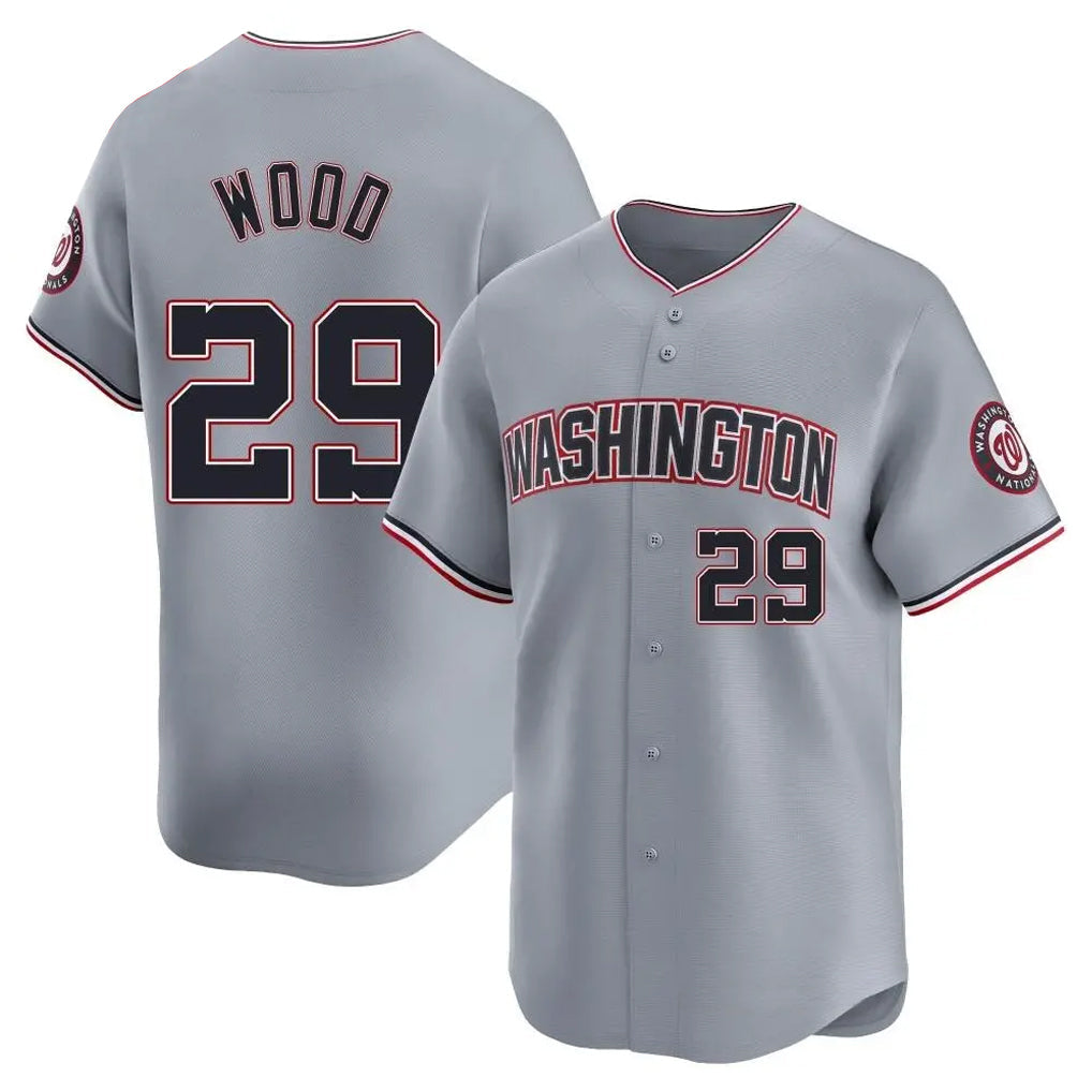 Jamed W.Nationals #29 James Wood Player Gray City Connect Limited Alternate Stitched Jerseys