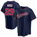 Jamed W.Nationals #29 James Wood Player Navy Blue Replica Game Stitched Jerseys