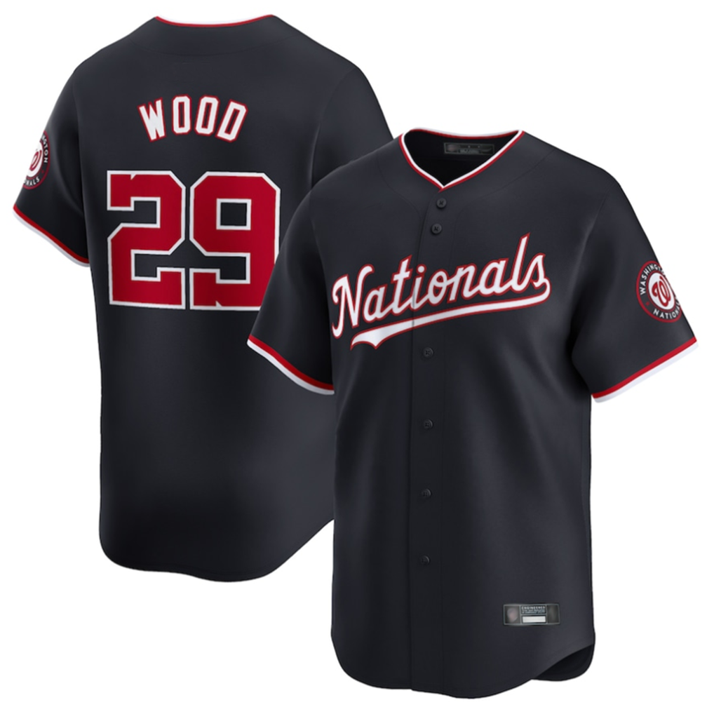 Jamed W.Nationals #29 James Wood Player Navy Limited Stitched Jerseys