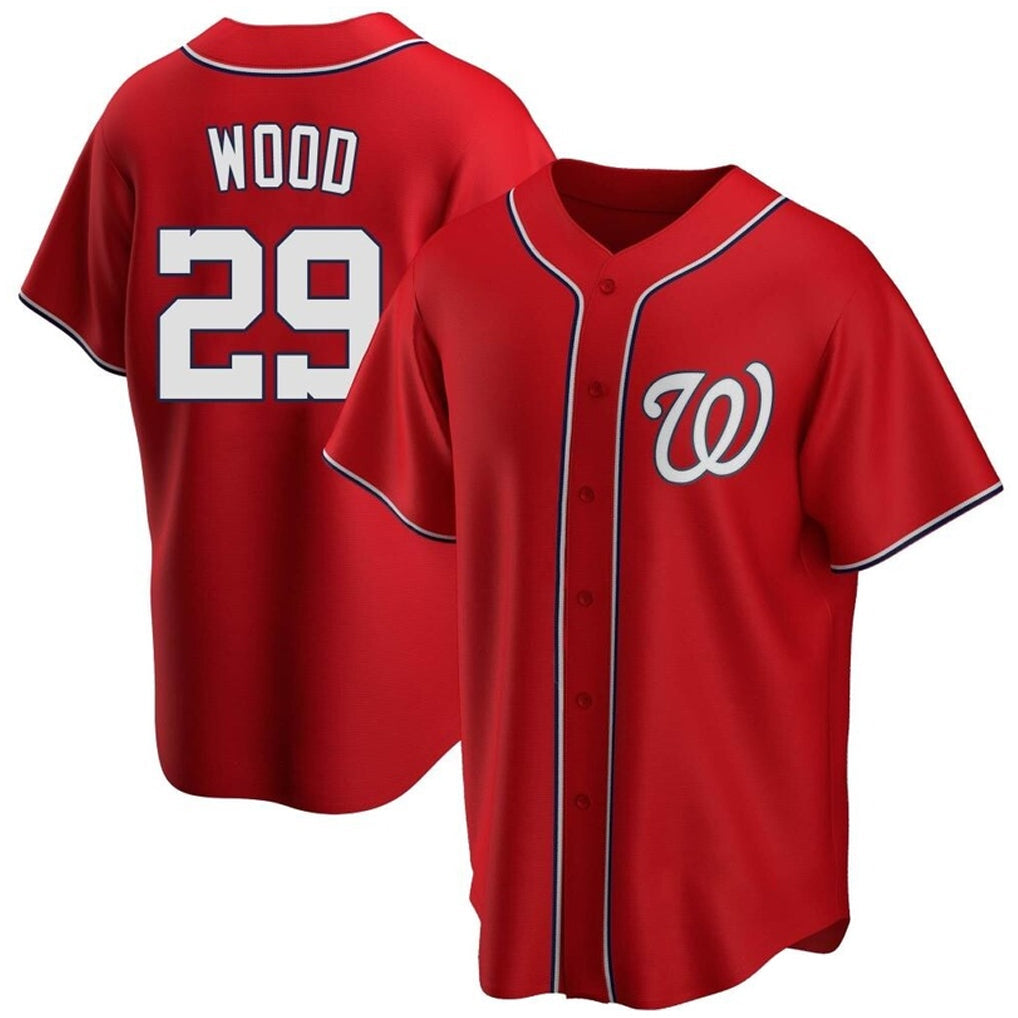 Jamed W.Nationals #29 James Wood Player Red Replica Alternate Stitched Jerseys
