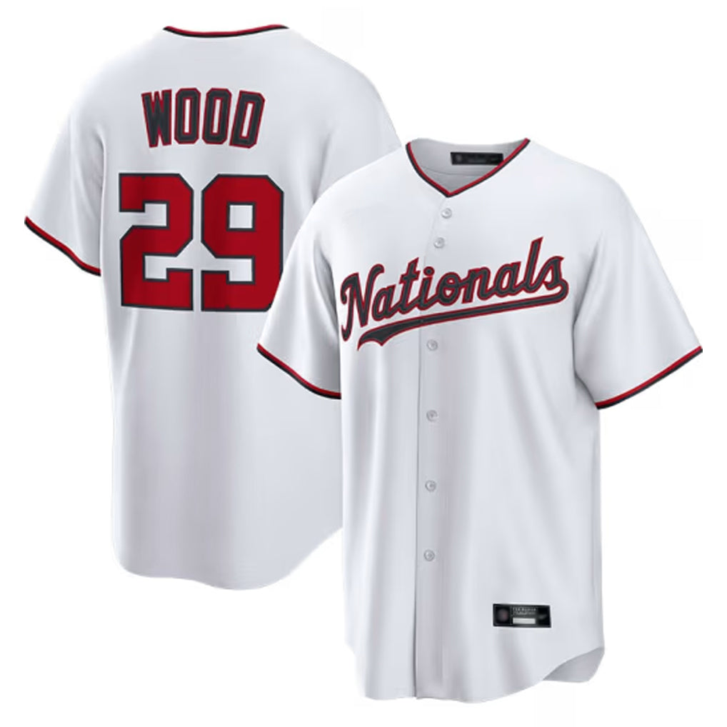Jamed W.Nationals #29 James Wood Player White Home Limited Replica Stitched Jerseys