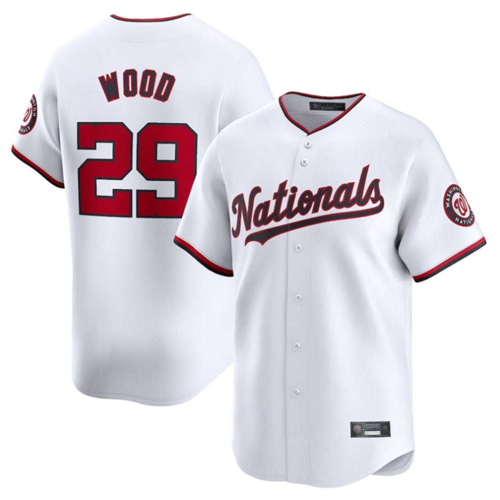 Jamed W.Nationals #29 James Wood Player White Home Limited Stitched Jerseys