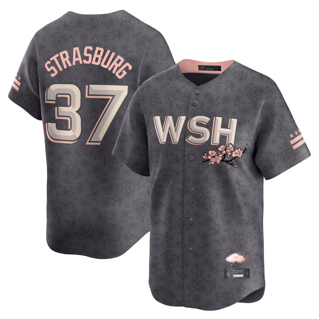 Jamed W.Nationals #37 Stephen Strasburg Player Gray City Connect Stitched Jerseys