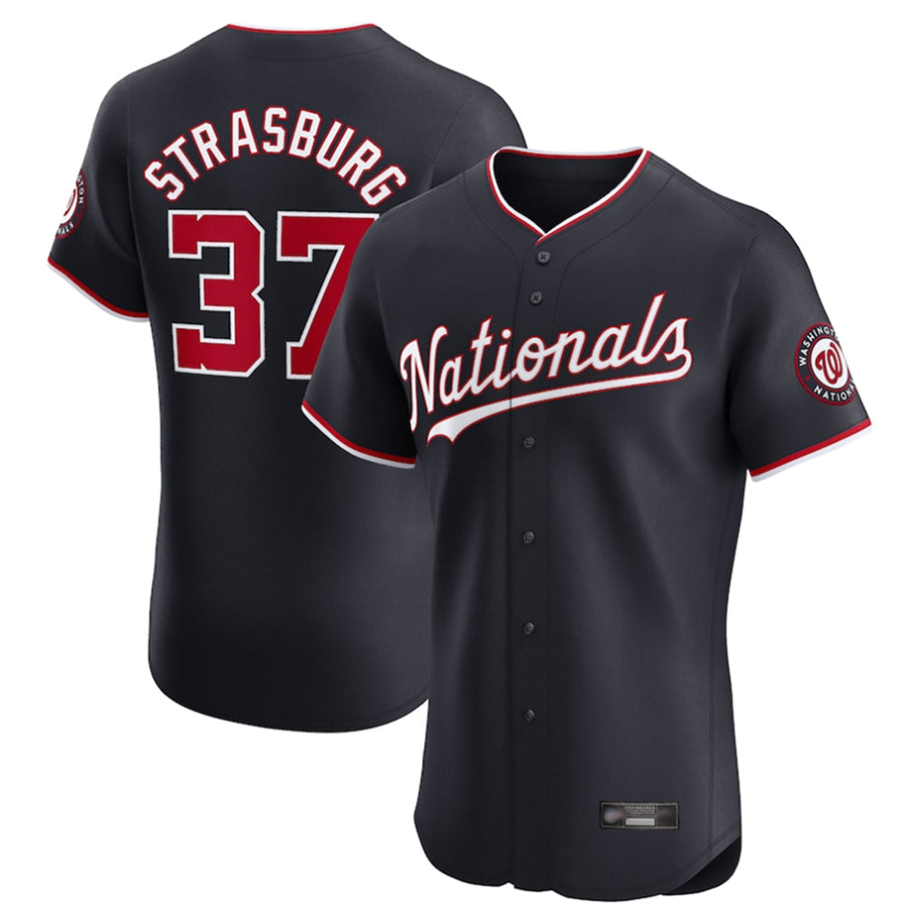 Jamed W.Nationals #37 Stephen Strasburg Player Navy Elite Stitched Jerseys
