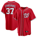 Jamed W.Nationals #37 Stephen Strasburg Player Red Alternate Replica Player Game Stitched Jerseys