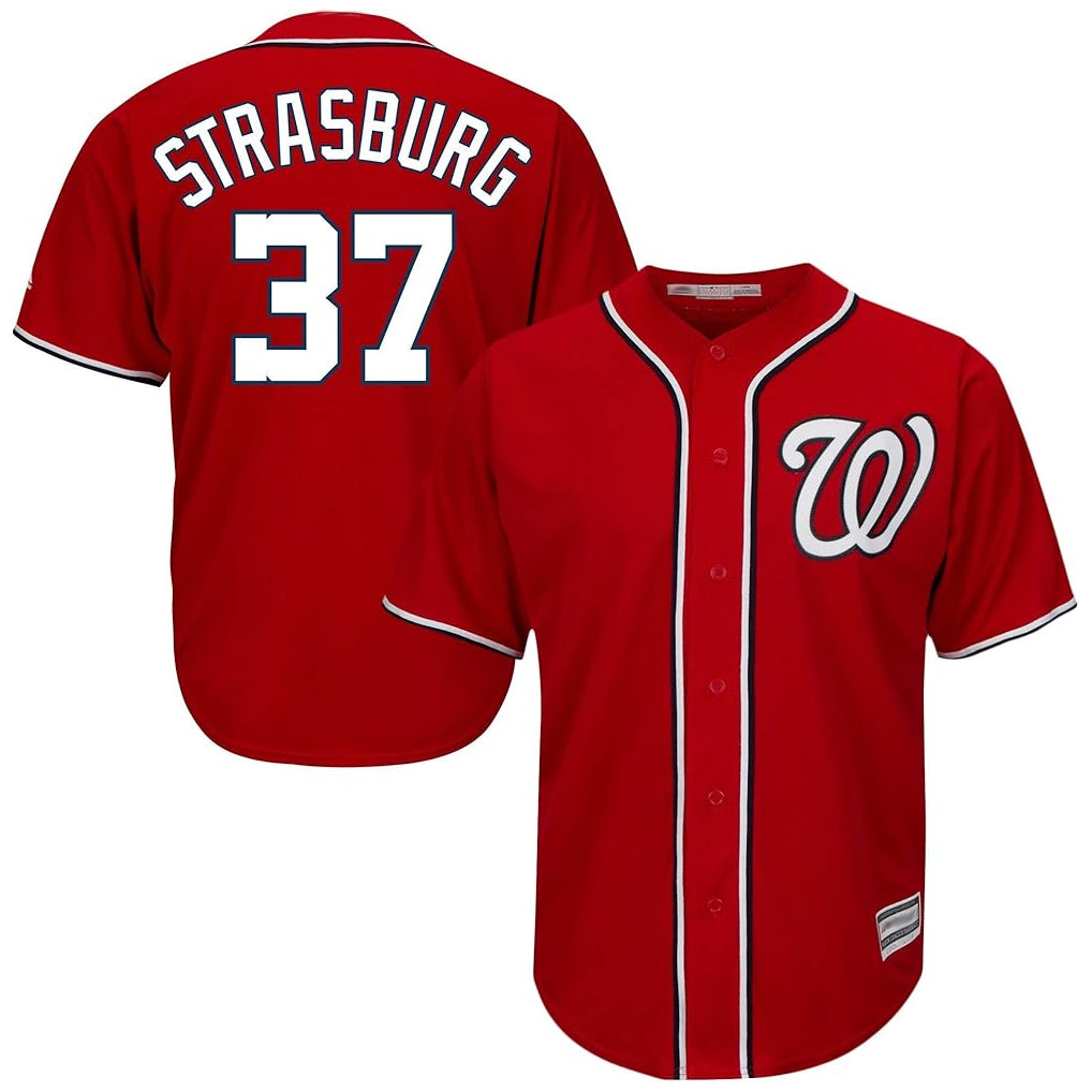 Jamed W.Nationals #37 Stephen Strasburg Player Red Cool Alternate Player Stitched Jerseys