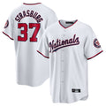 Jamed W.Nationals #37 Stephen Strasburg Player White Home Game Stitched Jerseys