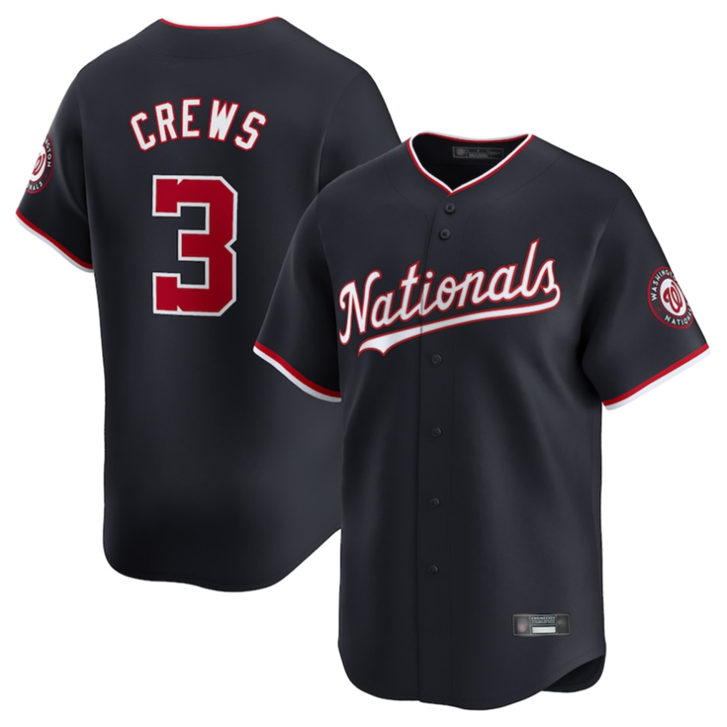 Jamed W.Nationals #3 Dylan Crews Player Navy Limited Stitched Jerseys
