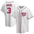 Jamed W.Nationals #3 Dylan Crews Player White Game Replica Stitched Jerseys
