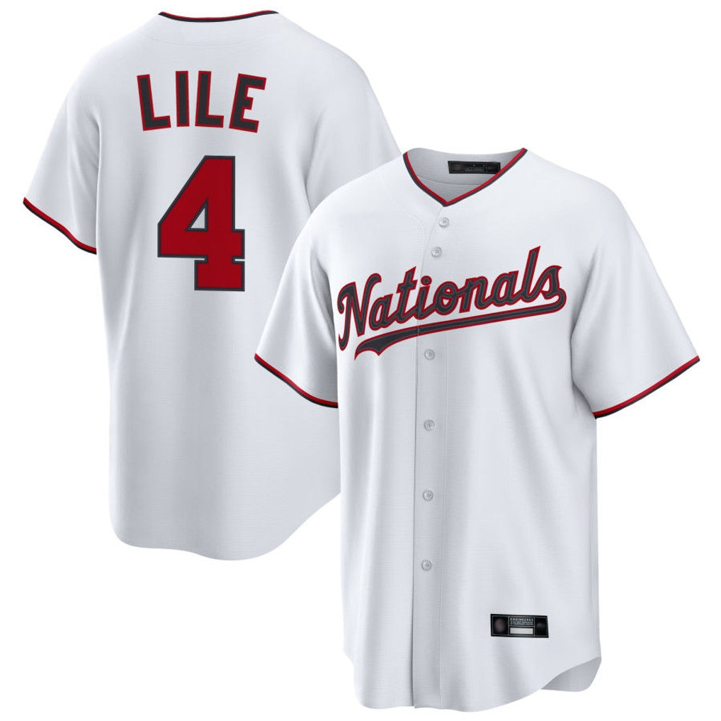 Jamed W.Nationals #4 Daylen Lile Player White Replica Game Stitched Jerseys