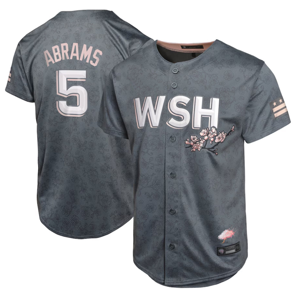 Jamed W.Nationals #5 CJ Abrams Player Charcoal City Connect Limited Stitched Jerseys