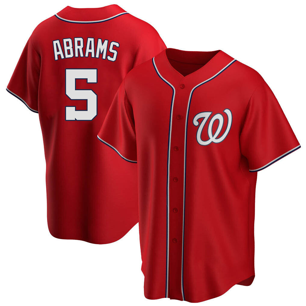 Jamed W.Nationals #5 CJ Abrams Player Red Replica Alternate Game Jerseys