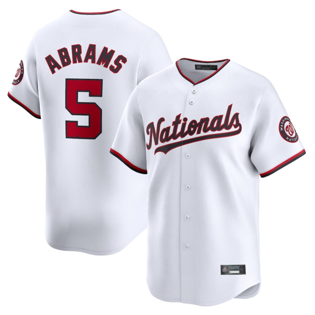 Jamed W.Nationals #5 CJ Abrams Player White Home Limited Stitched Jerseys