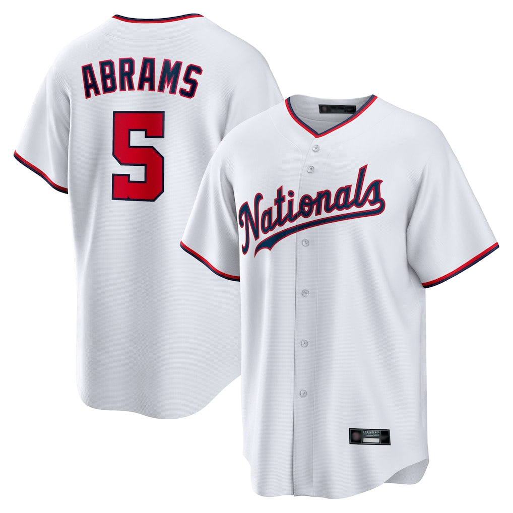 Jamed W.Nationals #5 CJ Abrams Player White Home Replica Stitched Jerseys