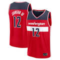 Jamed W.Wizards #12 Tre Johnson III Red 2025  Draft First Round Pick Fast Break Replica Jerseys - Icon Edition