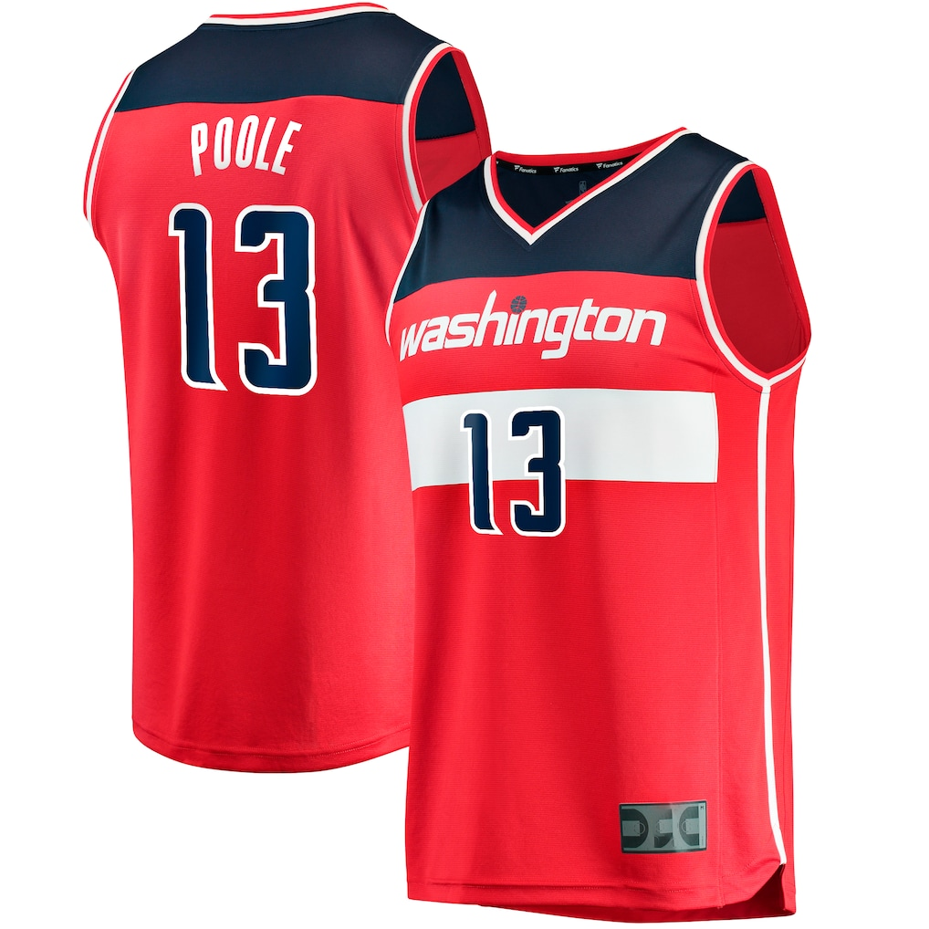 Jamed W.Wizards #13 Jordan Poole Red Fast Break Player Jerseys - Icon Edition