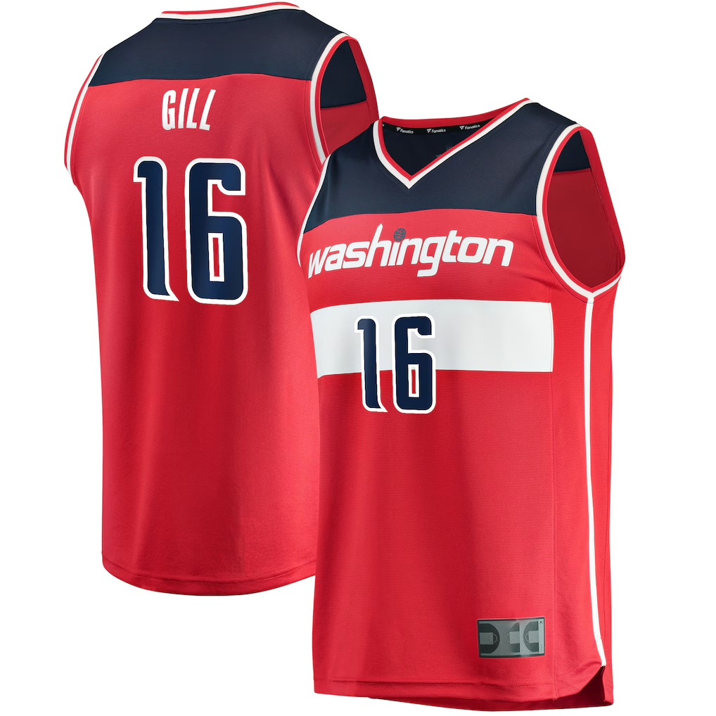 Jamed W.Wizards #16 Anthony Gill Red Fast Break Replica Jerseys - Icon Edition