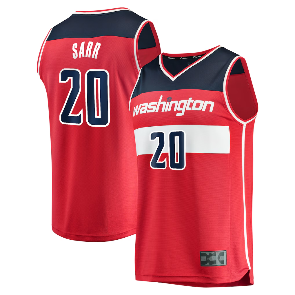 Jamed W.Wizards #20 Alexandre Sarr Red Fast Break Replica Player Jerseys - Icon Edition