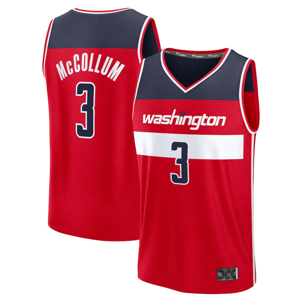 Jamed W.Wizards #3 CJ McCollum Red Fast Break Replica Player Jerseys - Icon Edition