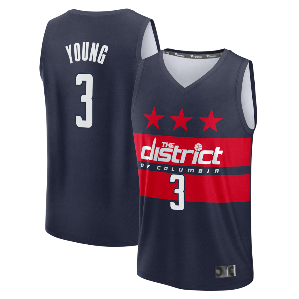 Jamed W.Wizards #3 Trae Young Navy Fast Break - Statement Edition