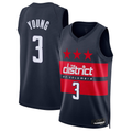 Jamed W.Wizards #3 Trae Young Navy Swingman Jerseys - Statement Edition