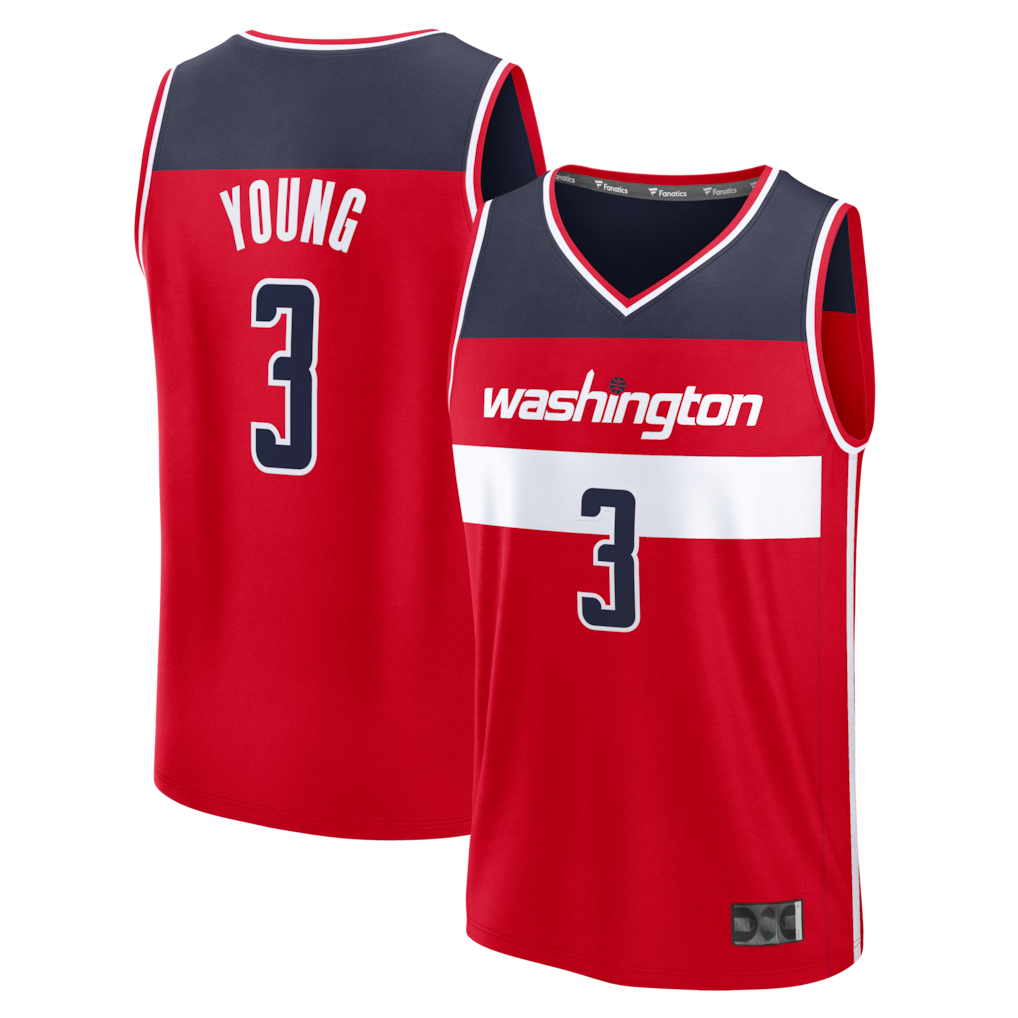 Jamed W.Wizards #3 Trae Young Red Fast Break Jerseys - Icon Edition