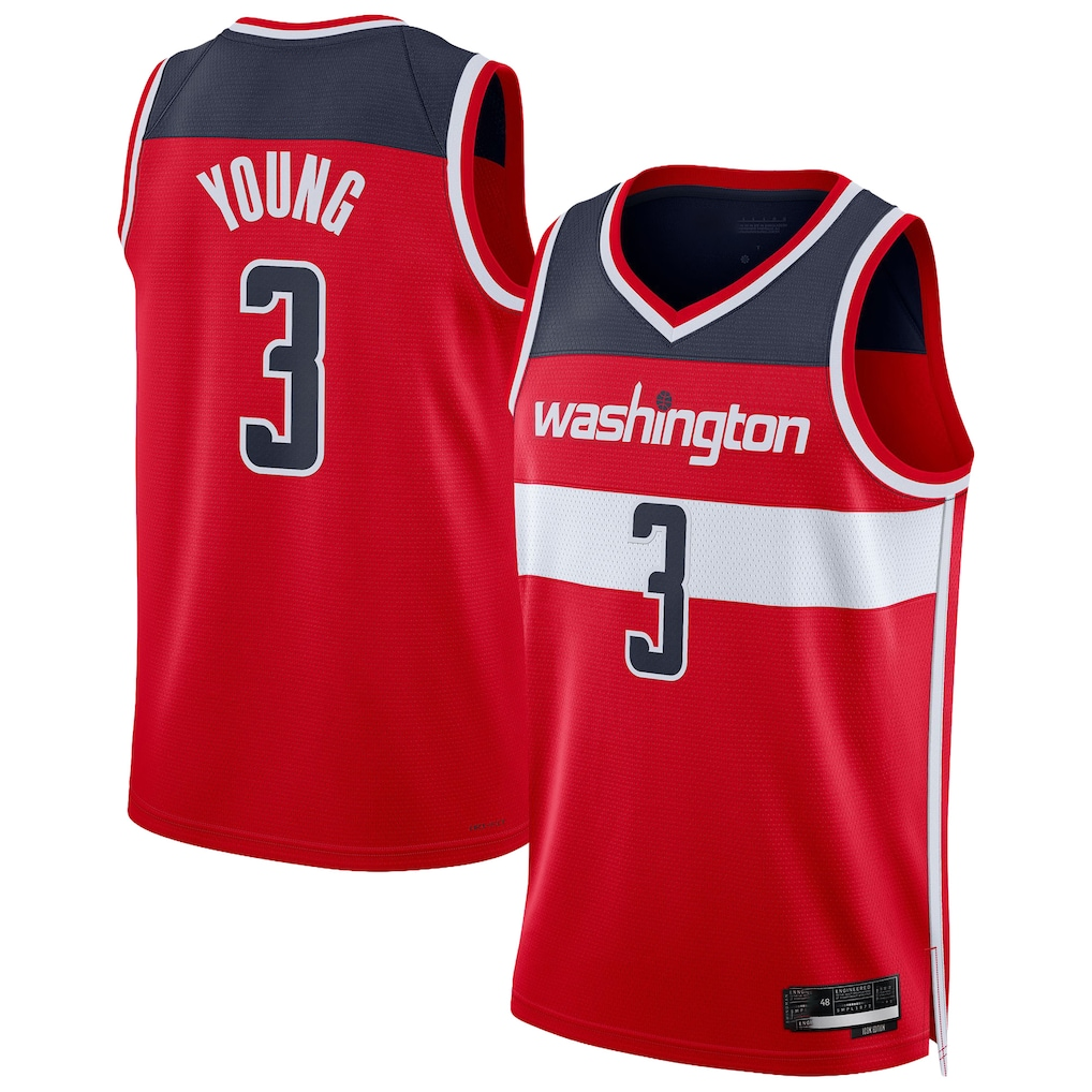 Jamed W.Wizards #3 Trae Young Red Swingman Jerseys - Icon Edition