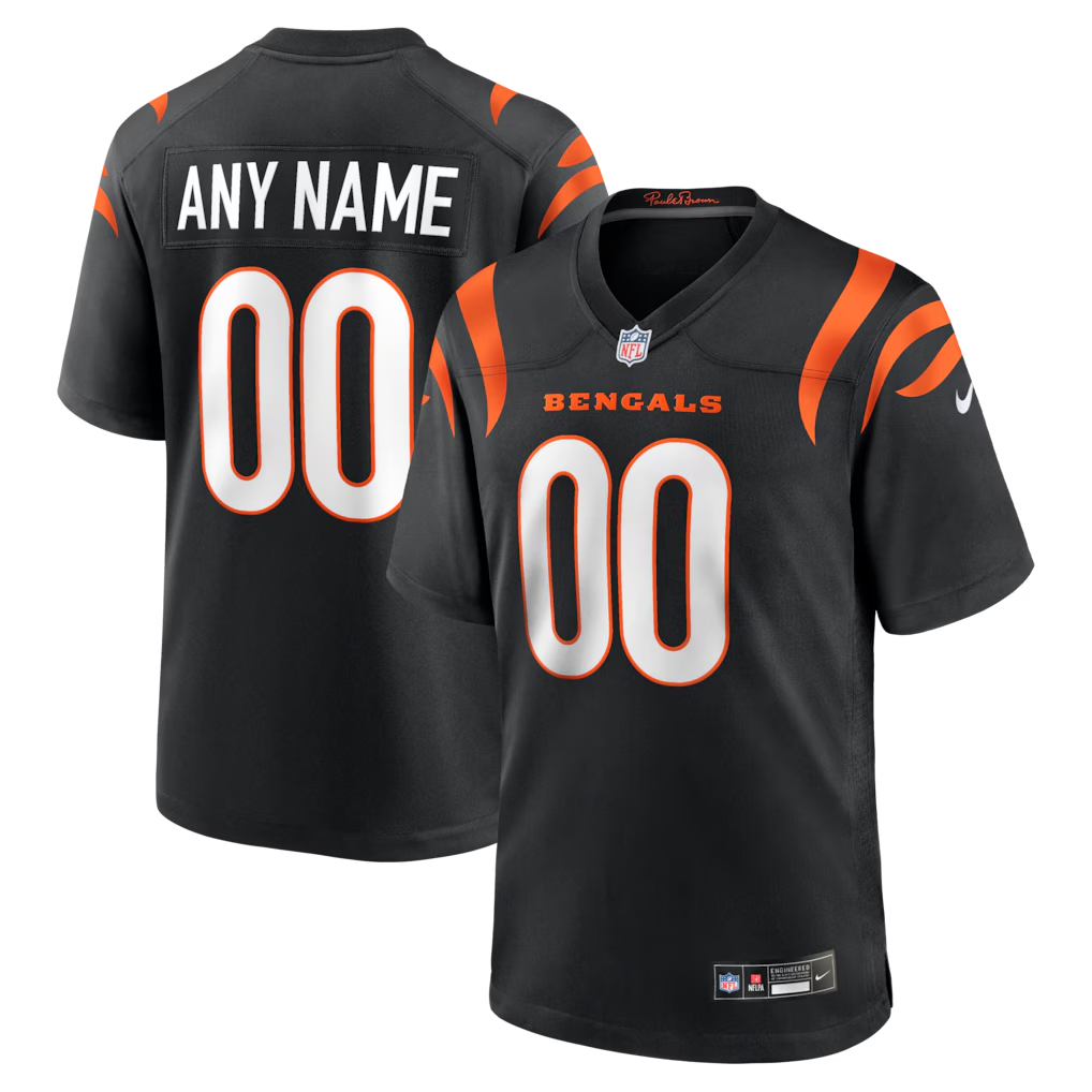 Jamed Custom C.Bengals Black Game Stitched Jerseys
