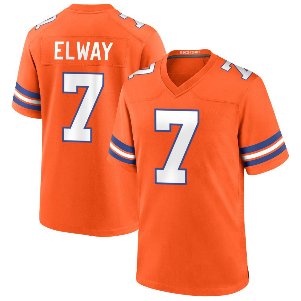 Jamed D.Broncos #7 John Elway Player Orange Throwback Game Stitched Jerseys